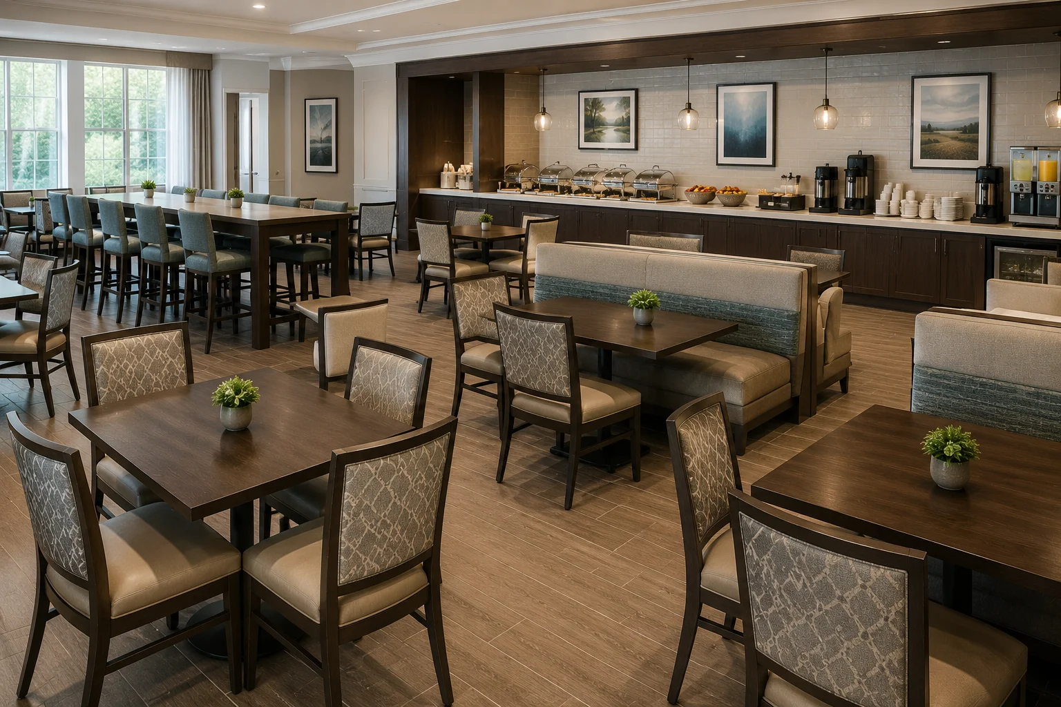hotel breakfast seating
