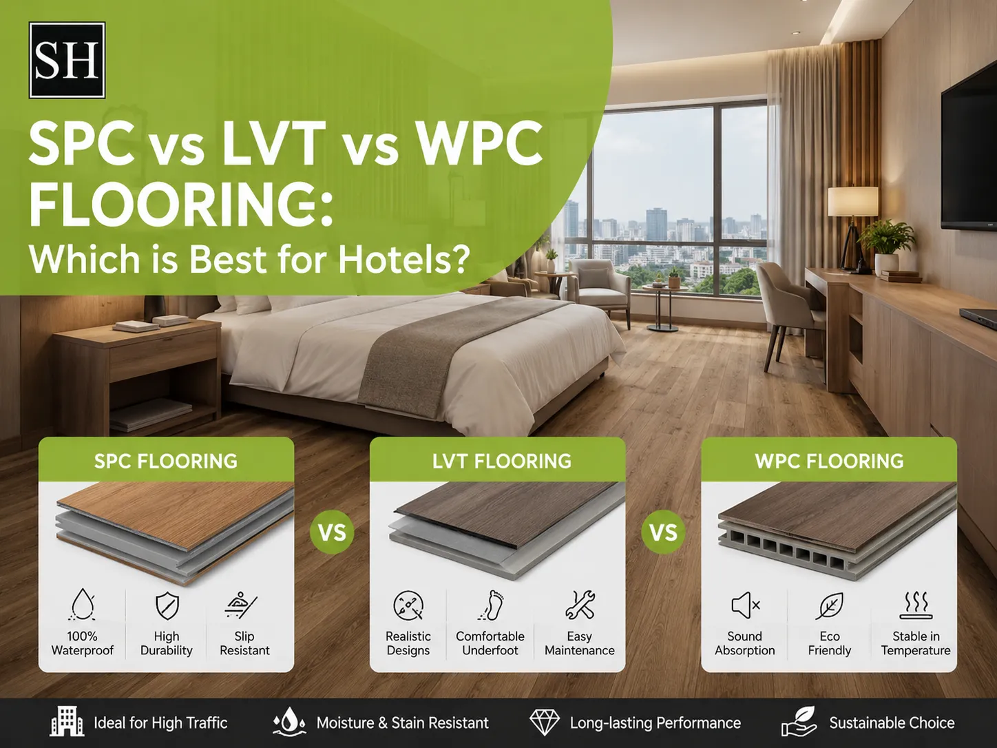 SPC vs LVT vs WPC Flooring: Which is Best for Hotels