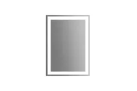 Modern framed LED strip mirror featuring integrated front-lit illumination for hotel bathrooms