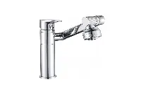 Durable dual-control faucet for functional hotel utility areas