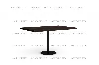 Sleek minimalist accent table with a slim pillar support and a weighted base for a balanced, airy look