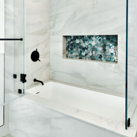 Buy alcove tub shower surround with sleek design