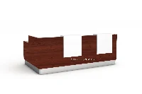 Smooth interior workspace wrapped in a high-durability, low-maintenance geometric outer shell
