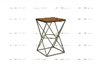Modern geometric side table featuring an intricate open-frame base and a clean-lined, minimalist tabletop