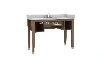 Modern slim profile vanity featuring an integrated solid-surface basin and an ultra-narrow, space-saving depth