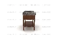 Architectural stone vanity top showcasing a substantial silhouette and a sophisticated, multi-tonal speckled grain