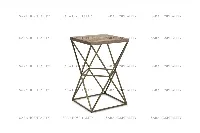 Sleek architectural accent table showcasing a cubic metal structure and a refined, thin-profile surface