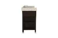 Minimalist architectural vanity station offering crisp right angles and an unobstructed look down to the floor