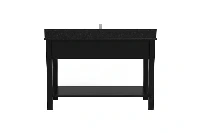 Minimalist linear vanity station featuring a subtle geometric border and an uninterrupted visual flow across its polished, high-quality counter surface