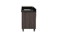 Sleek architectural vanity counter showcasing a seamless, flush-fitting drawer configuration for organized storage