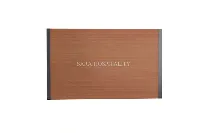 Modern hospitality headboard with woodgrain finish and black accents - 3