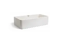Contemporary bathroom countertop with an integrated trough-style sink for a clean, monolithic look.