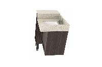 Sleek small-footprint storage vanity showcasing flush cabinet doors for hidden, clutter-free bathroom storage