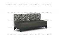 Contemporary dining bench with a button-tufted fabric seat and a sturdy solid wood frame