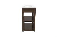 Sleek slatted-rack vanity counter showcasing an airy bottom shelf perfect for neatly stacked hotel-style towels