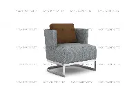 sleek metal base lounge chair