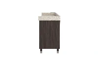 Contemporary double-drawer vanity unit with a sturdy, monolithic top and integrated hardware-free drawer fronts that maximize seamless storage