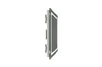 Hospitality-grade illuminated wall mirror with a sleek edge-lit rectangular design