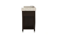 Sleek geometric vanity counter showcasing a minimalist outer frame that keeps bathroom layouts feeling open