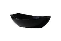 Contemporary porcelain vessel sink with a polished surface and a clean, countertop-mounted design