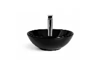 Contemporary bathroom washbasin with a square profile and subtle, soft-radius edges in a matte finish
