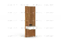 Floating nightstand with white drawer and dark wood panel-2
