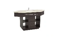 Modern corner vanity top featuring an integrated space-saving basin and a clean-lined geometric silhouette engineered to fit perfectly into 90-degree bathroom intersections