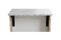 Contemporary waterfall-edge counter with precision-mitered joints and a clean-lined, minimalist profile that anchors the room