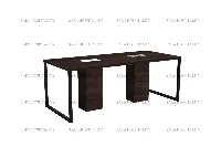 Contemporary professional work table showcasing a slim-profile top and sturdy, geometric metal legs