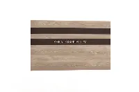 Hospitality headboard with woodgrain finish and horizontal metal inlays - 3