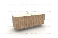 Modern minimalist vanity top with a continuous solid-surface design that eliminates visible seams between the counter and sink