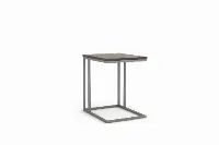 Compact C-table with wood top and metal base-2