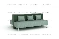 Architectural lounge sofa with neatly tailored back pillows and a deep-seated, comfortable design