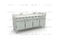 Sophisticated architectural stone countertop with a sleek, oversized deck and a precision-cut undermount sink opening