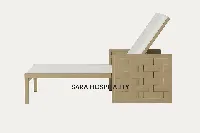 Outdoor Chaise Lounge with Woven Arm Panels -3