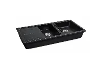 Functional dual-basin kitchen sink featuring equal-sized compartments and a low-profile divider