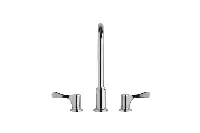 Contemporary dual handle basin faucet in a professional finish