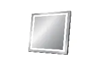 Elegant rectangular mirror featuring perimeter LED lighting for professional guest ensuites