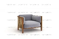 classic wooden frame lounge chair