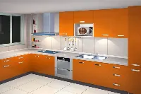 Modern straight-line kitchen cabinet featuring a seamless horizontal layout and a clean-lined, handle-free facade