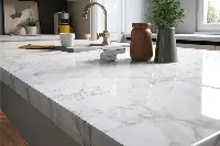 Modern extended worktop countertop featuring an elongated horizontal profile and a seamless, expansive surface for additional food prep or casual dining