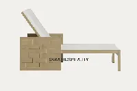 Outdoor Chaise Lounge with Woven Arm Panels -2