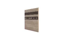 Hospitality headboard with woodgrain finish and horizontal metal inlays - 4