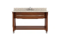Sleek architectural vanity counter showcasing a smooth, flush apron-front facade and a refined, minimalist silhouette for a seamless look