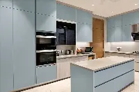 Minimalist built-in appliance cabinetry featuring precision-fit enclosures and a uniform, high-quality finish across all functional zones