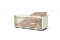 Contemporary Dynamic Front Desk: Flexible, interchangeable angled segments designed for single or multi-operator setups