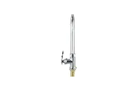 Sturdy curved-spout faucet for a sophisticated commercial ensuite