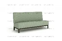Minimalist lounge bench with deep cushioning and sturdy, hidden support for a monolithic aesthetic