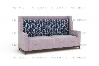 High-Back Upholstered Sofa with Stylish Patterned Backrest-3