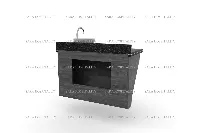 Minimalist stone vanity top with a durable, water-resistant sealant and a smooth profile optimized for above-counter washbasins